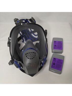 3M Full Face Respirator Mask One Size Black Blue